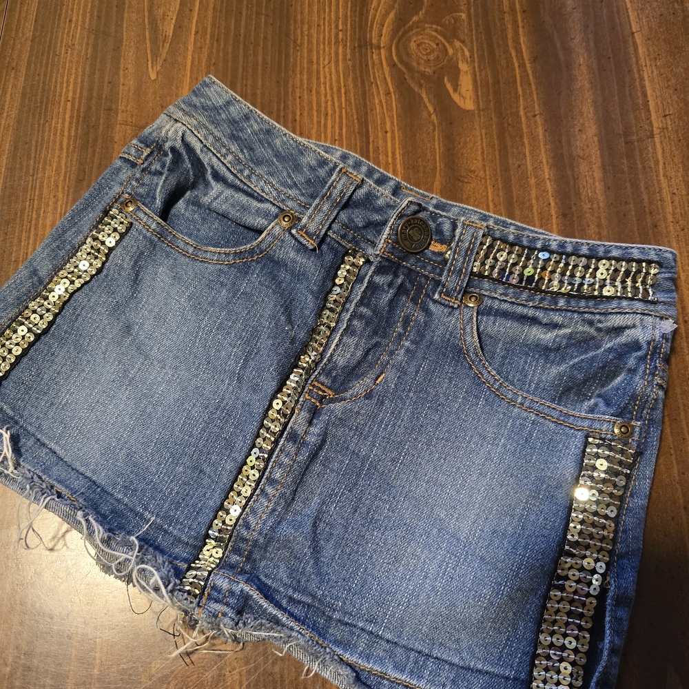 Sequin Embellished Denim Skirt for Kids